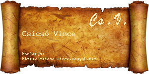 Csicsó Vince névjegykártya